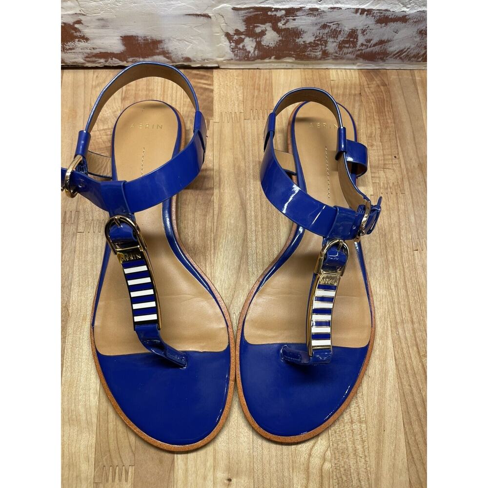 AERIN Swift Sandals Patent Leather Strap Sandals Party Christmas Luxury Sz 9.5
